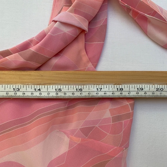 Y2K 2000s Baby Pink Asymmetrical Mod Ethereal Cyber Fairy Grunge Crop Top 12 L - Picture 4 of 6